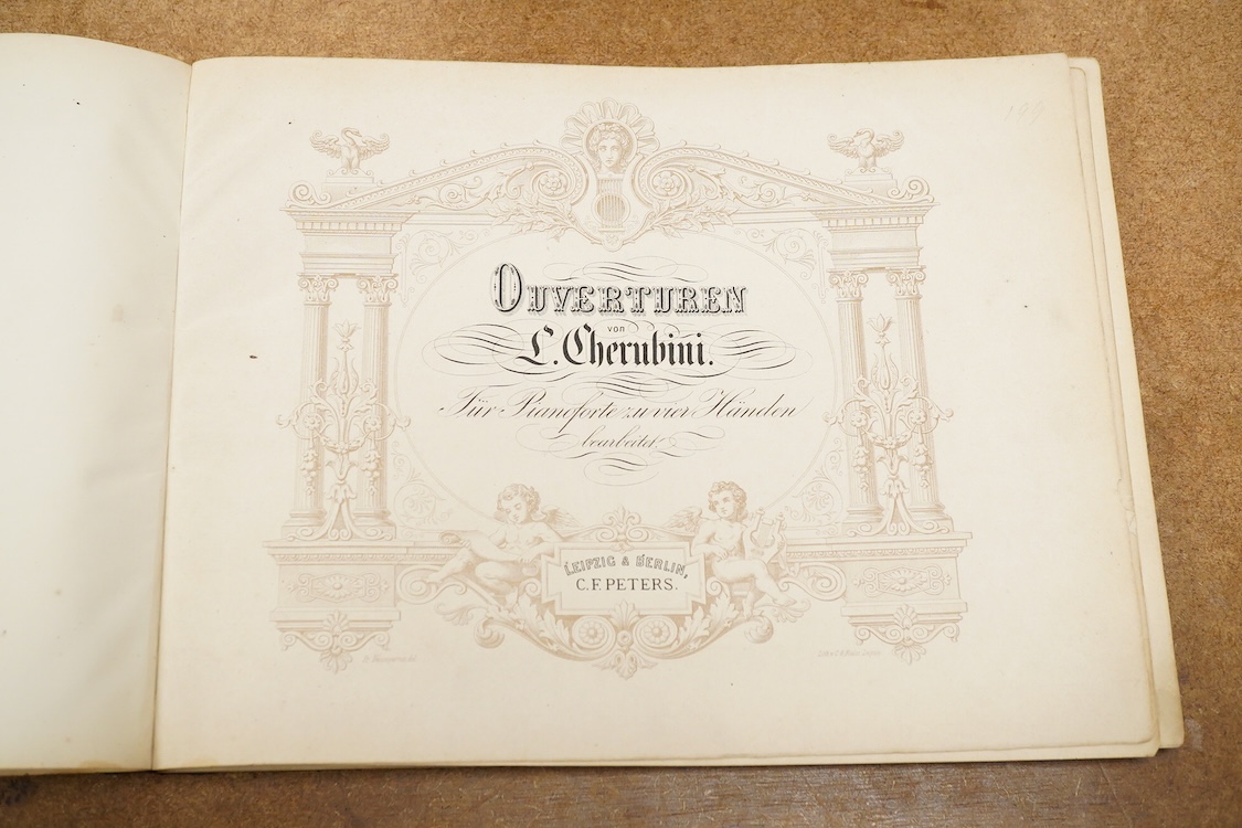 Mozart interest, four leather bound vols, Publ by Mannheim to include Mozart Sonatas